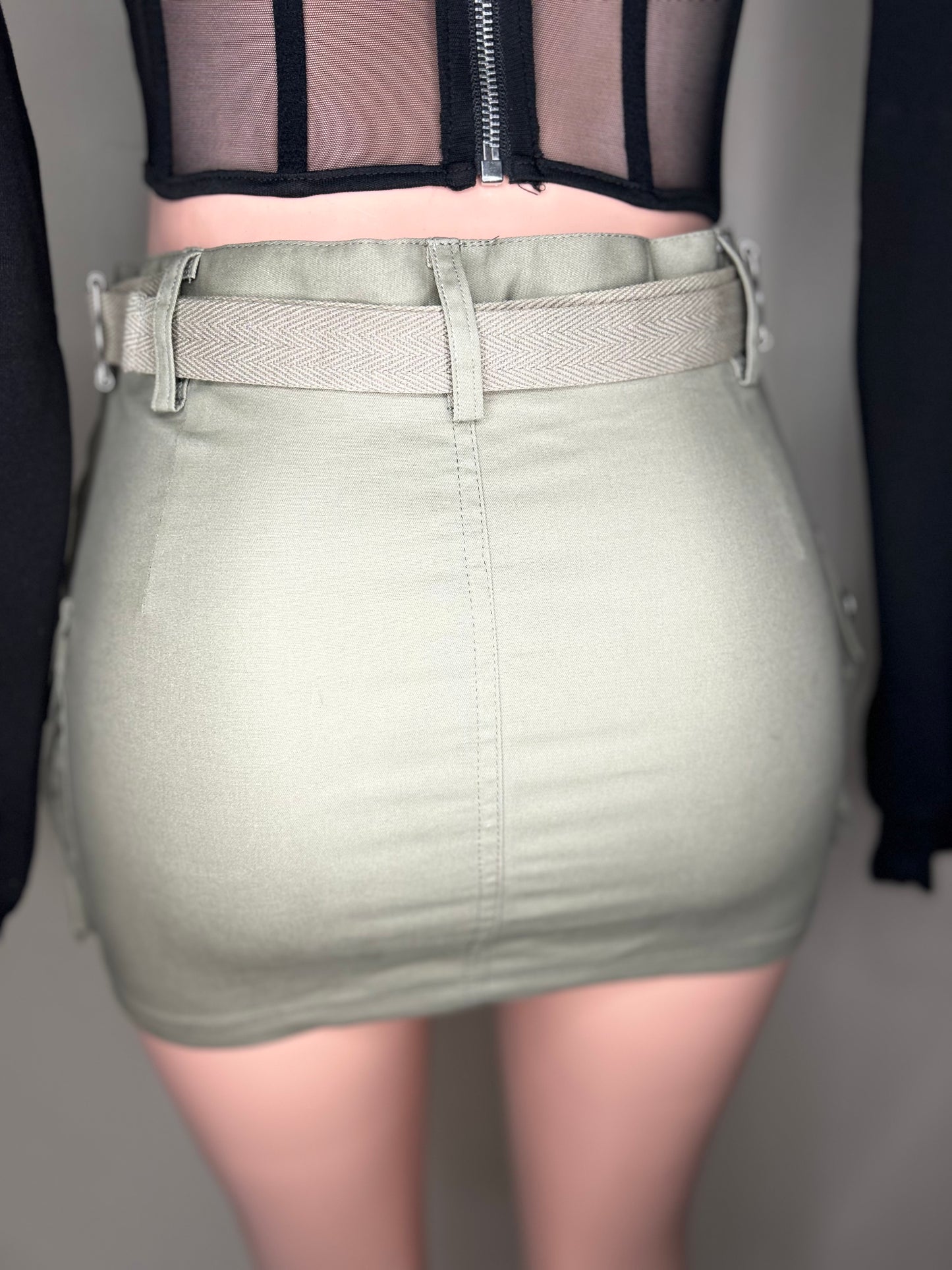 Low Rise Cargo Mini Skirt