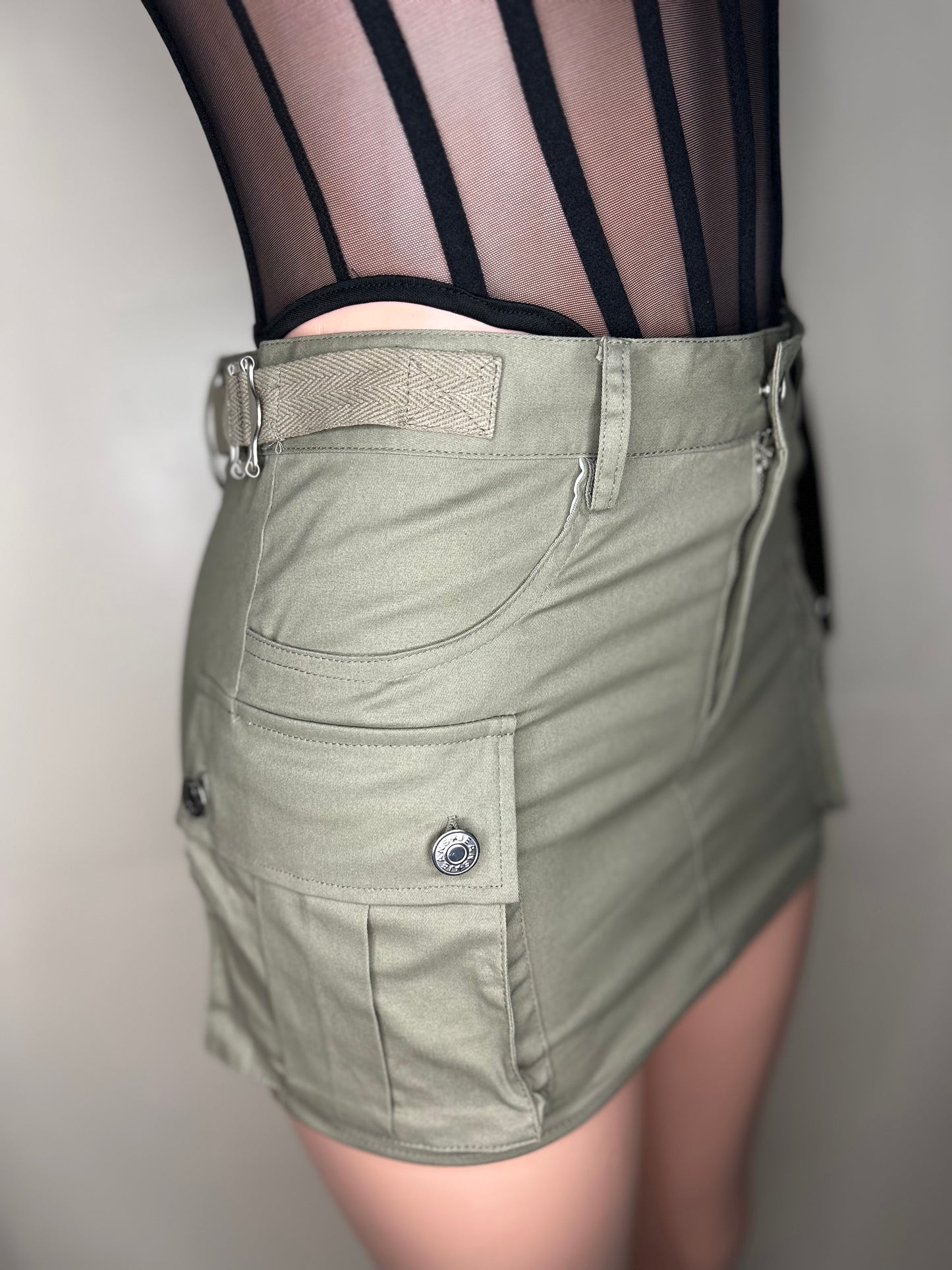 Low Rise Cargo Mini Skirt